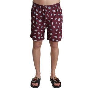 Dolce & Gabbana Hat Print Swim Trunks Men Brown Swimwear
